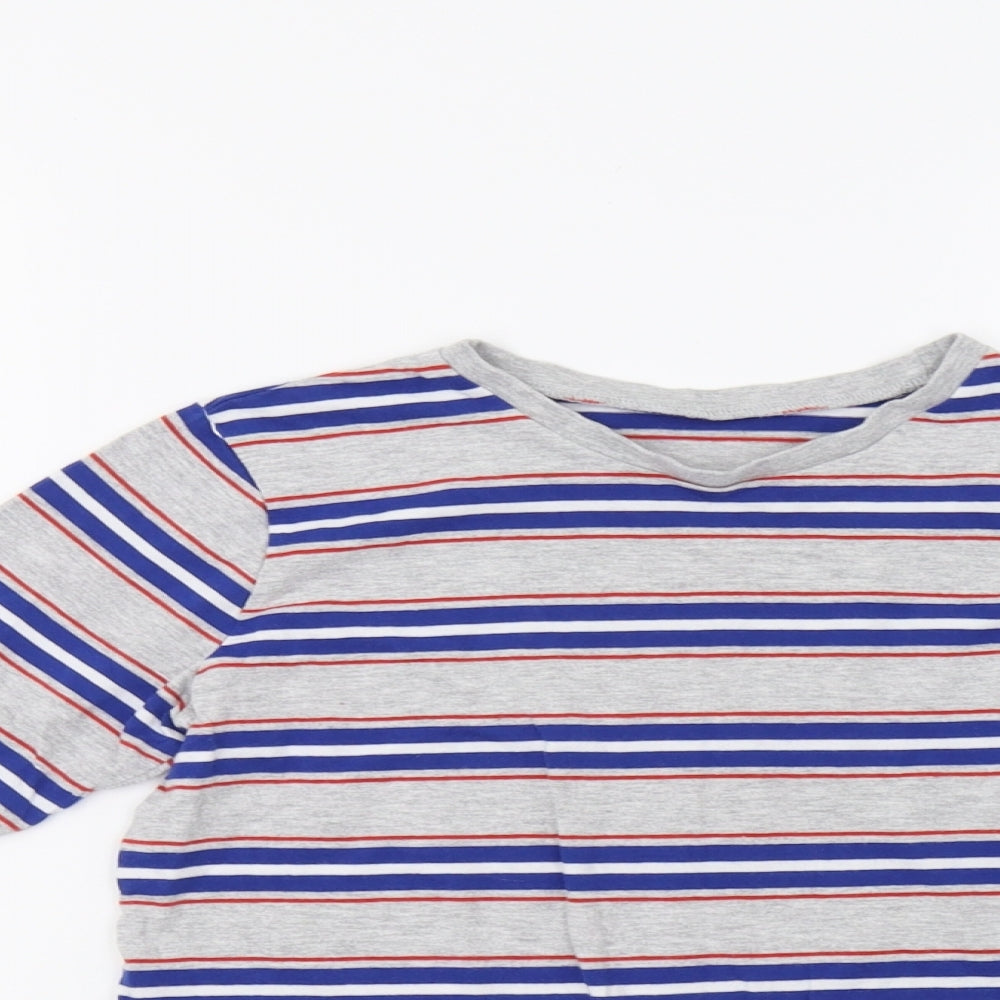 George Boys Grey Striped  Basic T-Shirt Size 10-11 Years