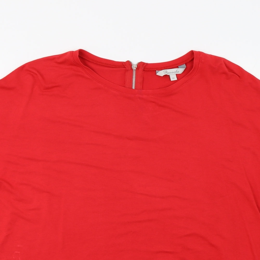 Peacocs Womens Red   Basic Blouse Size 12