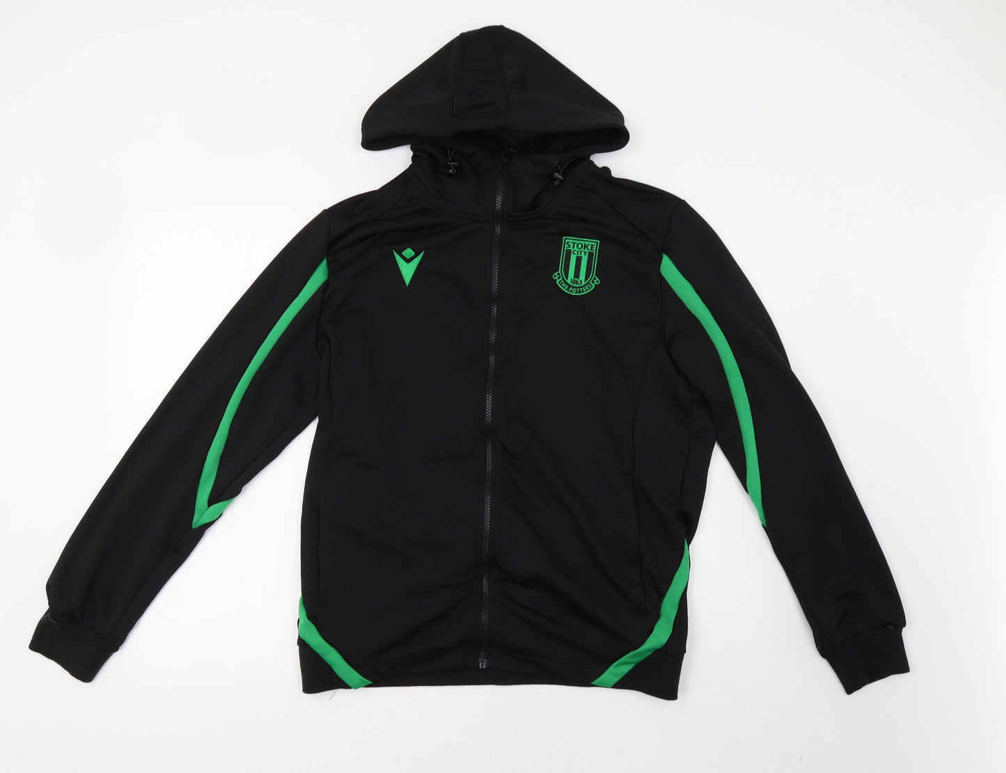Macron Mens Black   Full Zip Hoodie Size L  - Stoke City