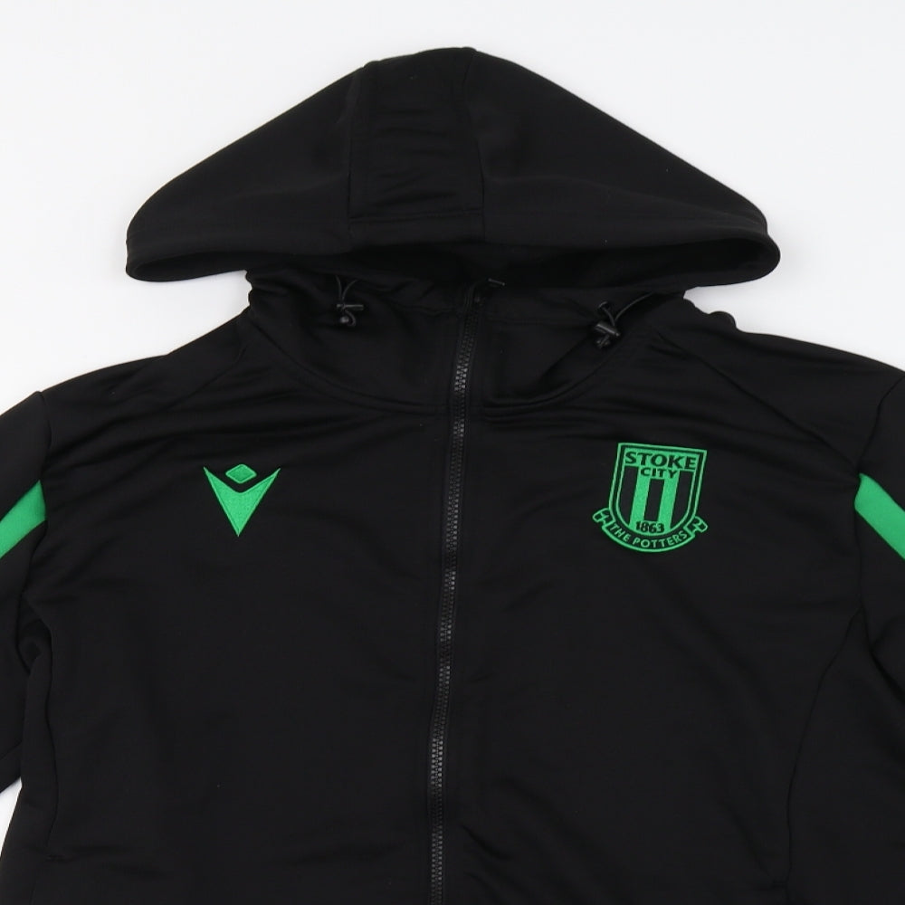 Macron Mens Black   Full Zip Hoodie Size L  - Stoke City