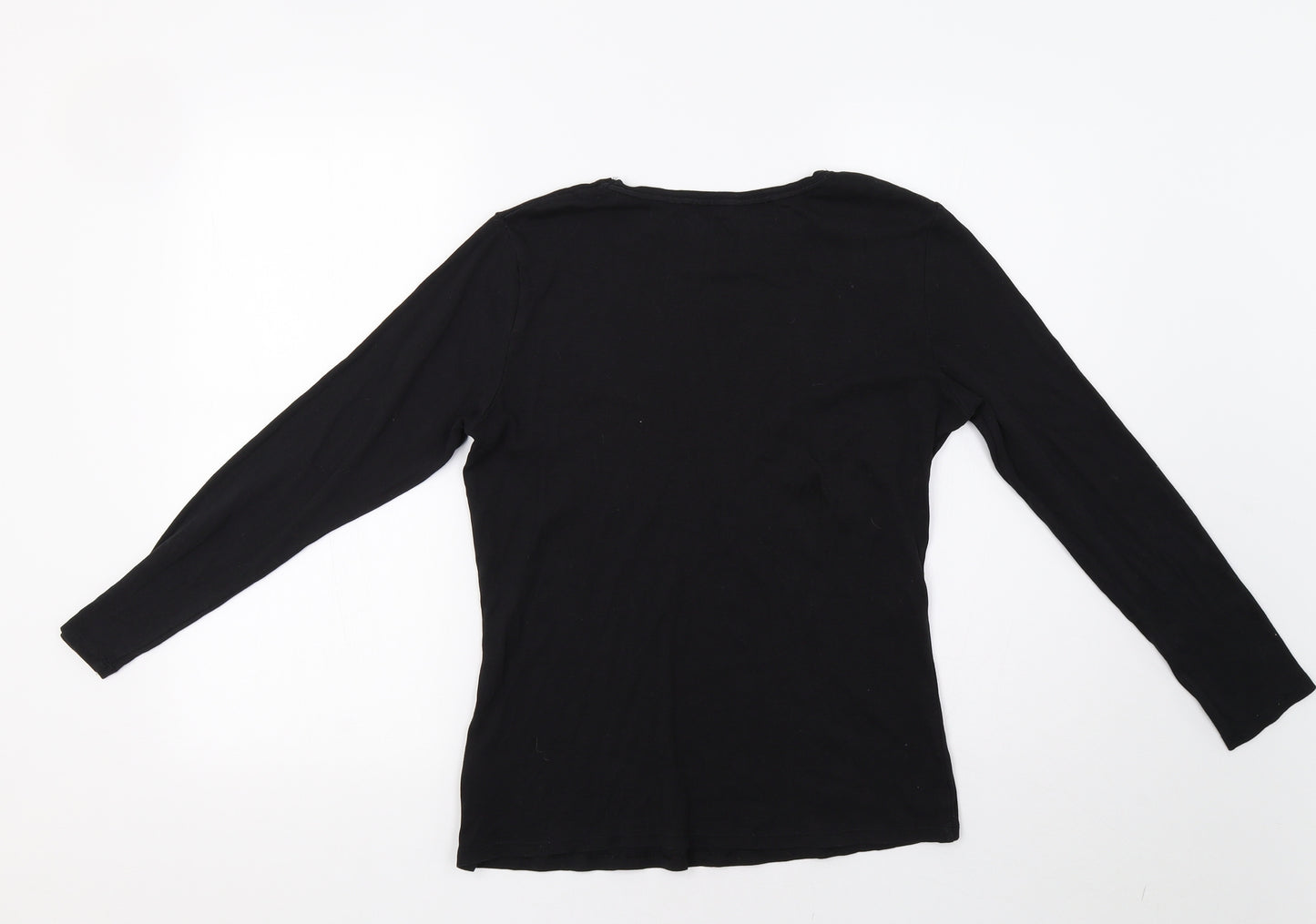 Papaya Womens Black   Basic T-Shirt Size 14
