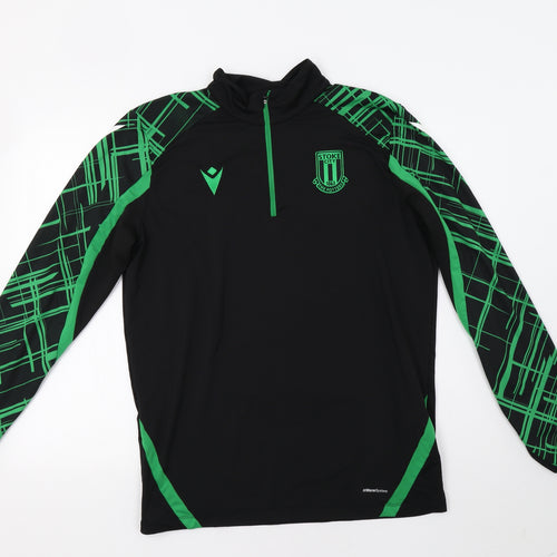 Macron Mens Black Geometric  Henley Sweatshirt Size L