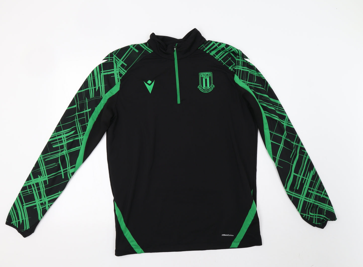 Macron Mens Black Geometric  Henley Sweatshirt Size L