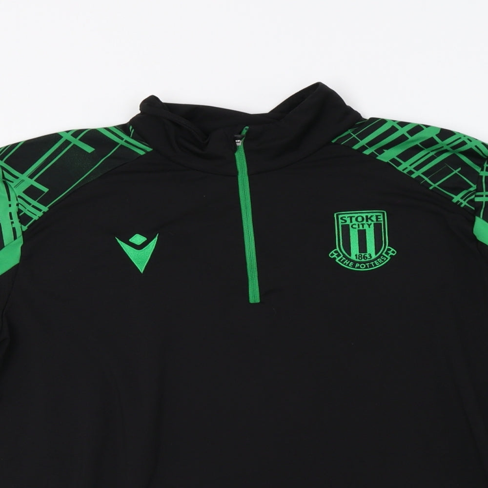 Macron Mens Black Geometric  Henley Sweatshirt Size L