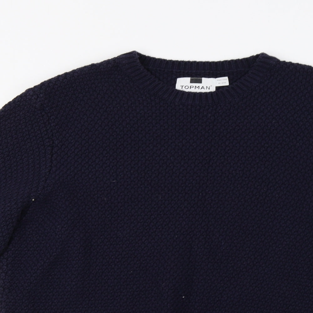 Topman Mens Blue   Pullover Jumper Size M