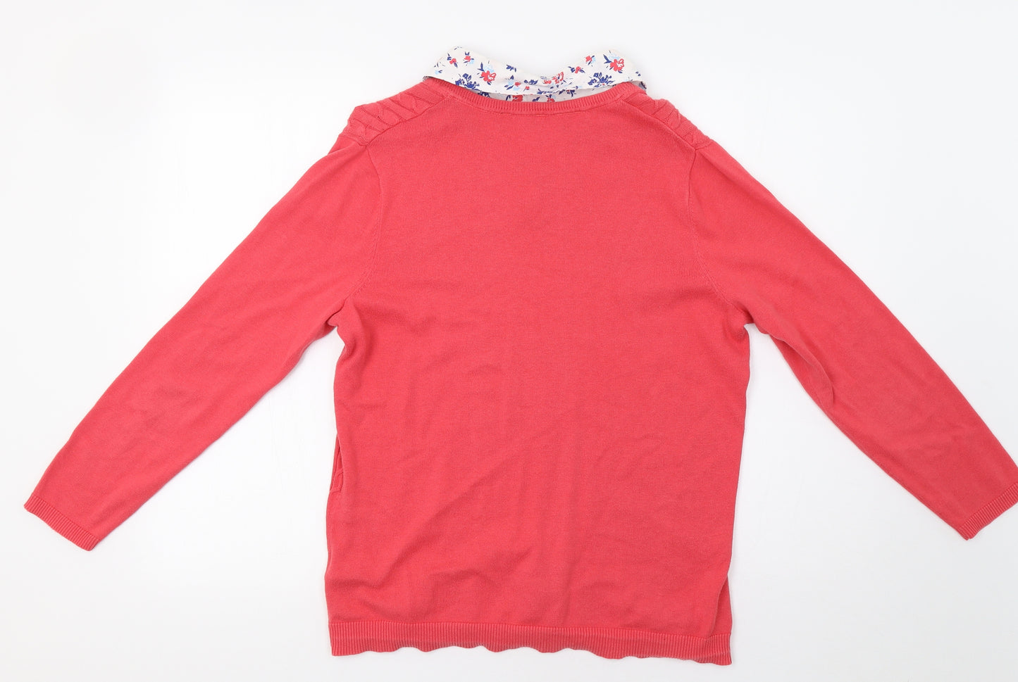 Bonmar Womens Pink Floral  Pullover Jumper Size 16