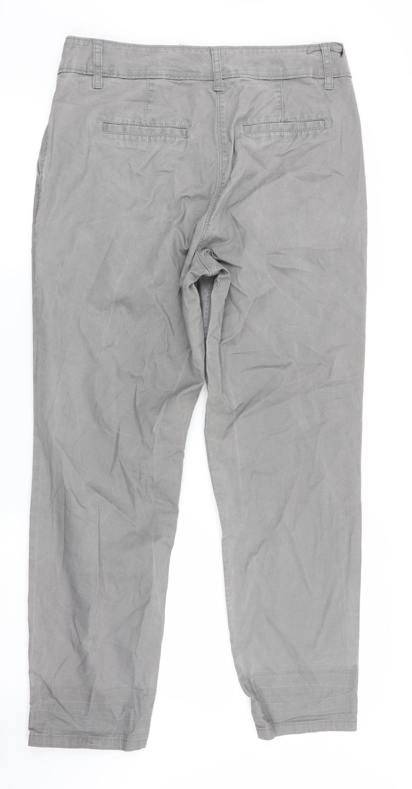 NEXT Womens Grey   Chino Trousers Size 12 L28 in