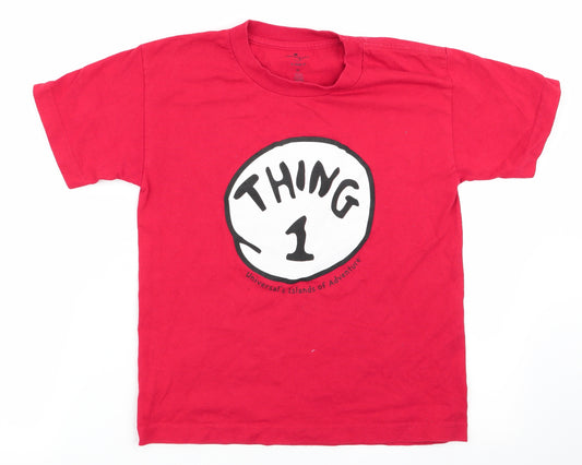 Front view of Universal Kids boys’ red basic t-shirt