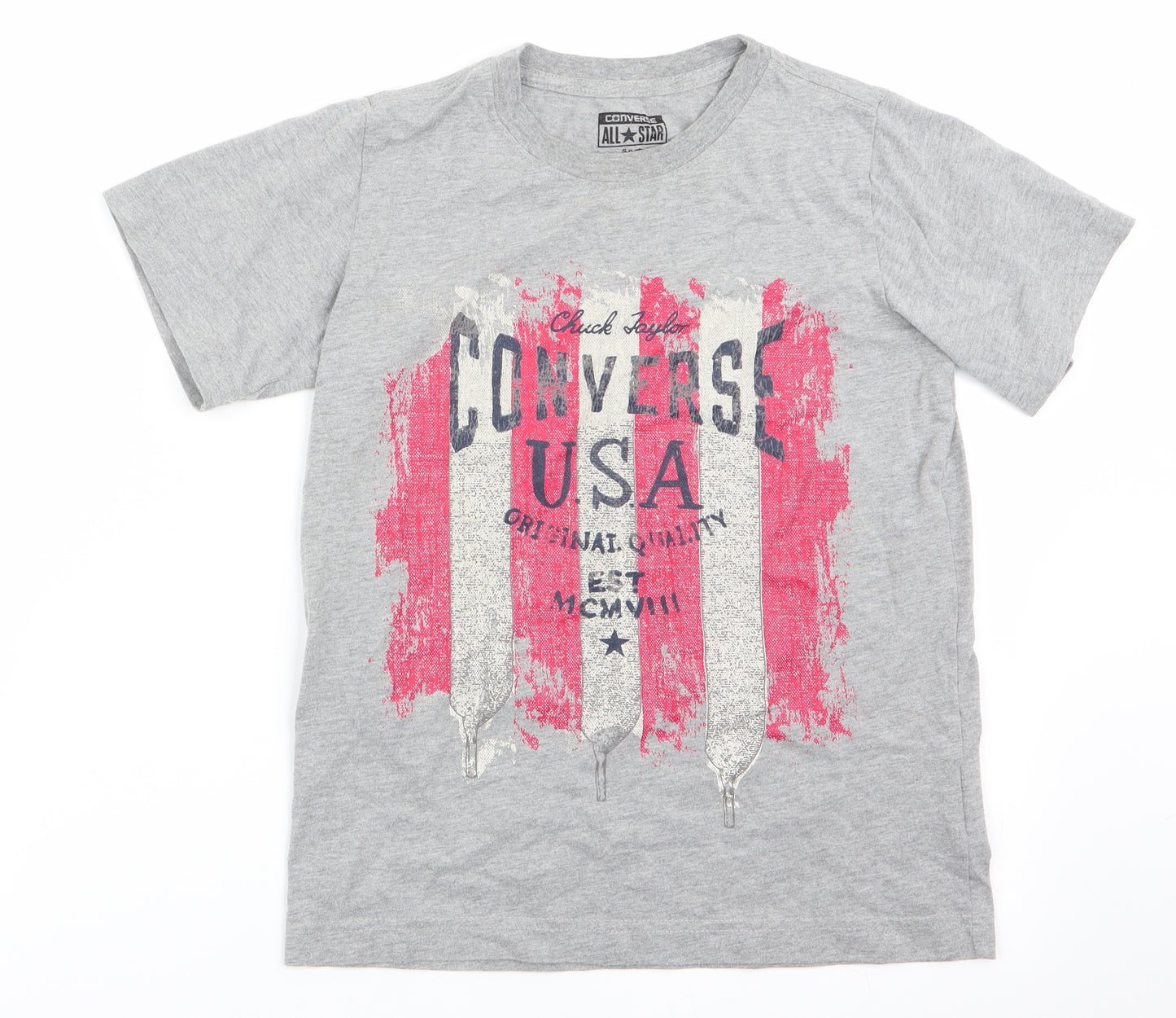 All Star Boys Grey   Basic T-Shirt Size 8-9 Years