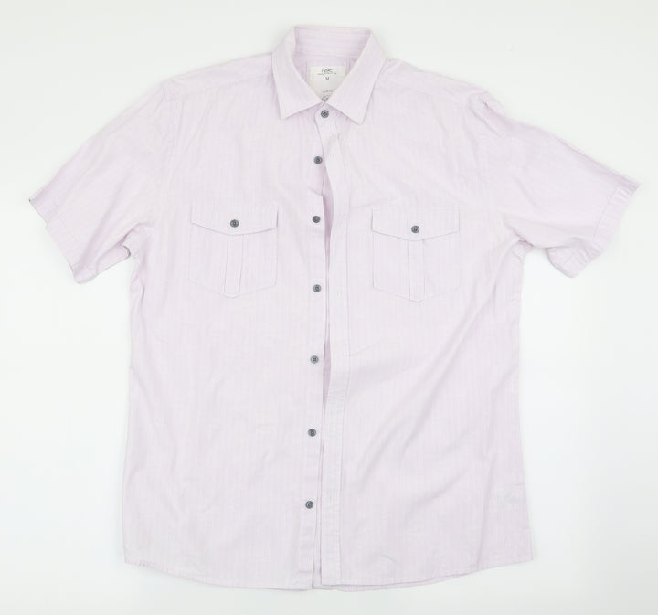 NEXT Mens Pink Striped   Button-Up Size M
