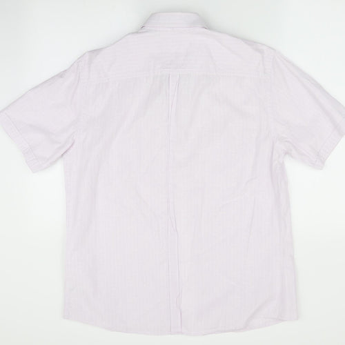 NEXT Mens Pink Striped   Button-Up Size M