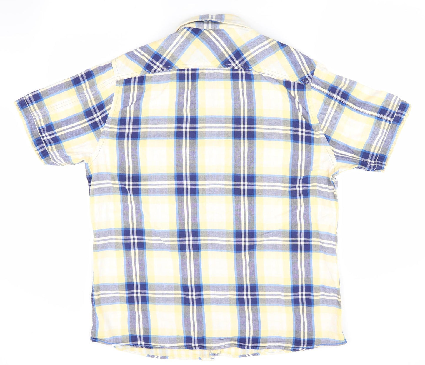 Marks and Spencer Mens Yellow Check   Button-Up Size M