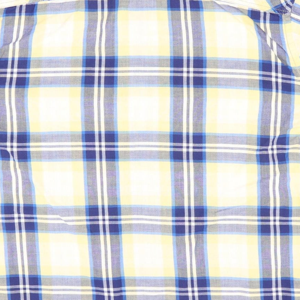 Marks and Spencer Mens Yellow Check   Button-Up Size M