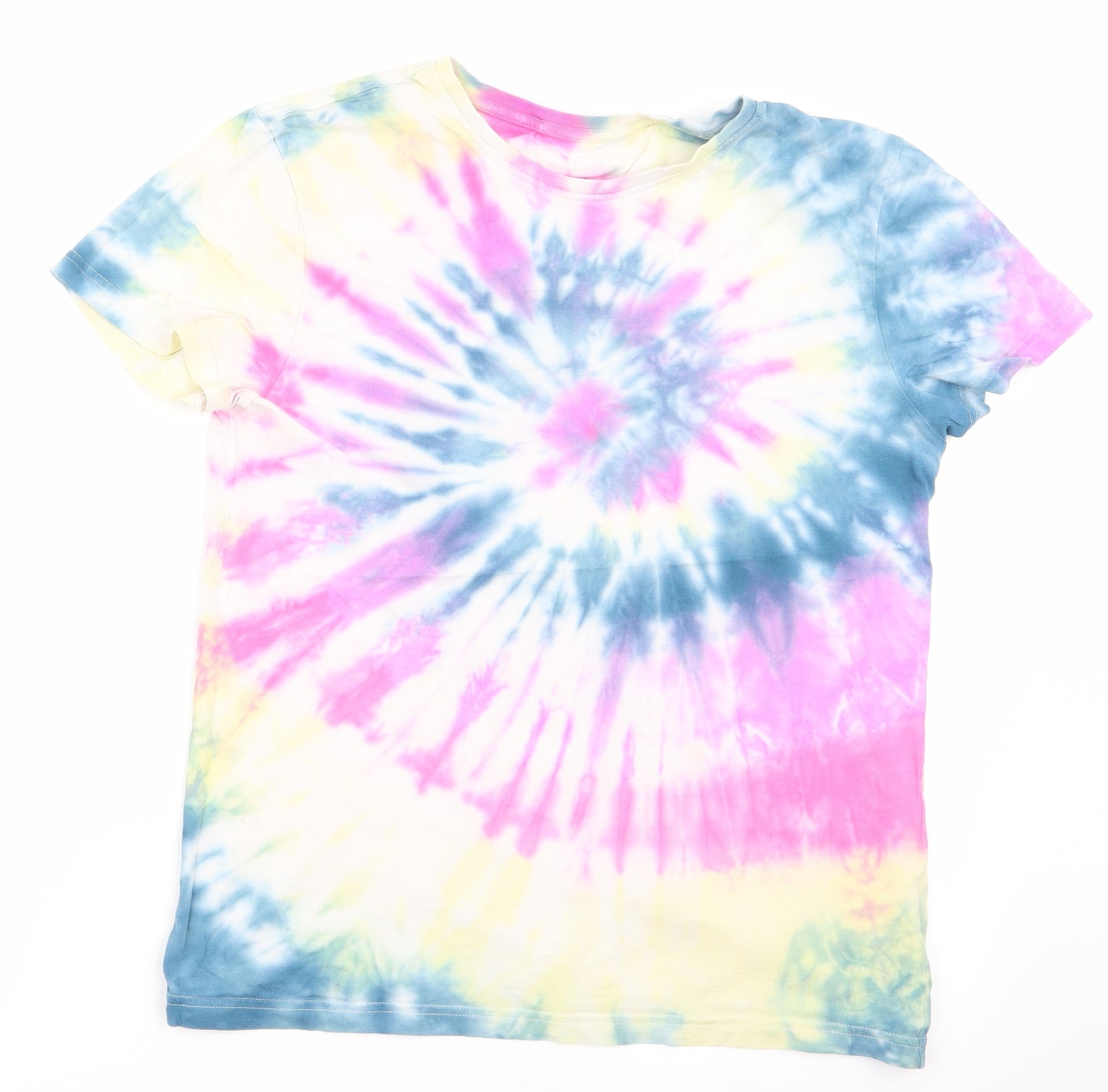 George Girls Purple Floral  Basic T-Shirt Size 14-15 Years  - Tie Die effect