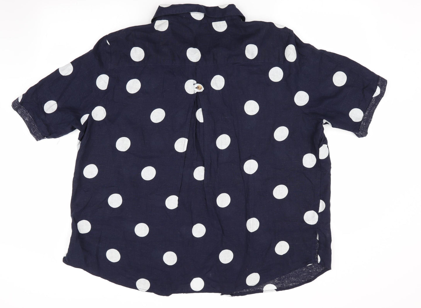 Preworn Womens Blue Polka Dot  Basic Blouse