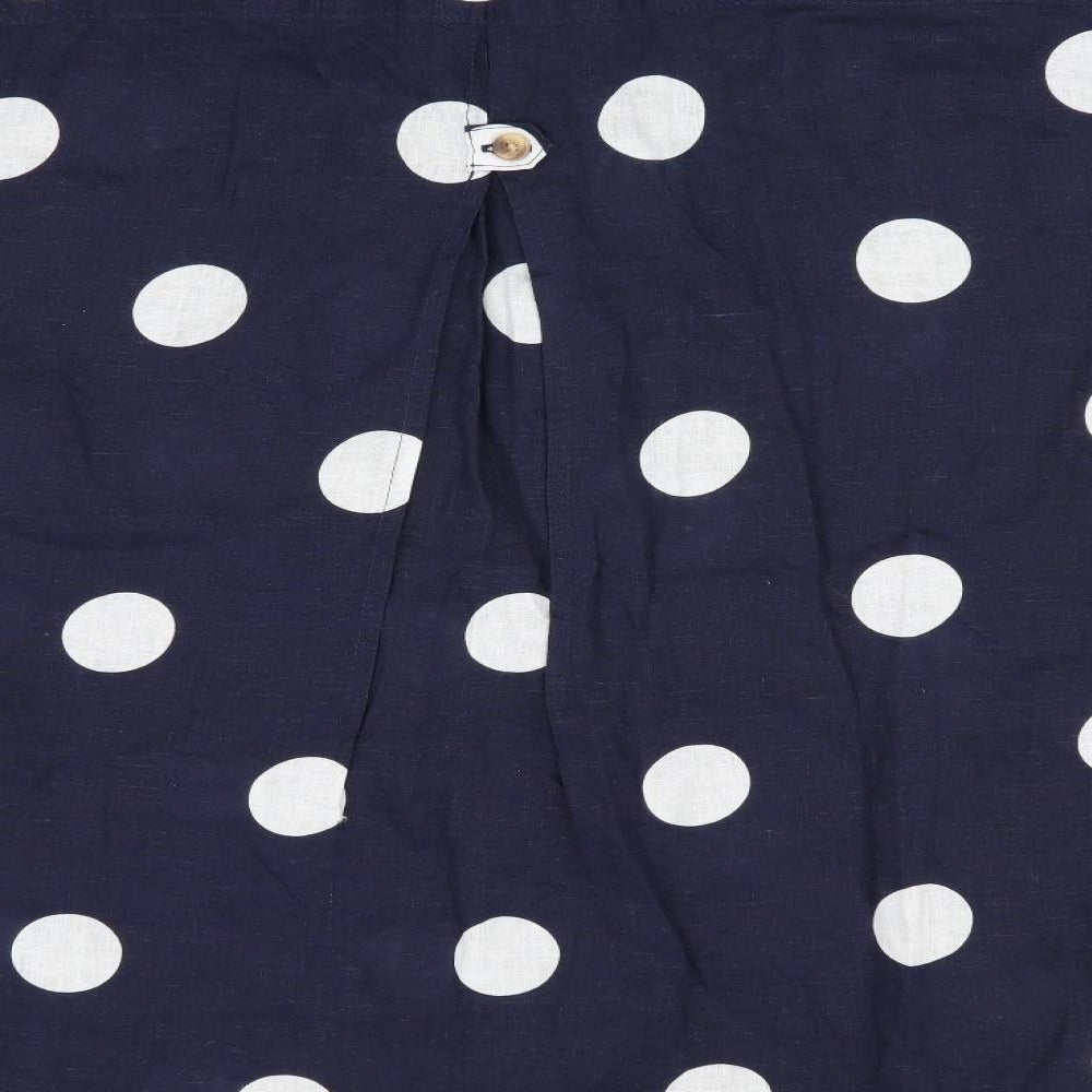 Preworn Womens Blue Polka Dot  Basic Blouse