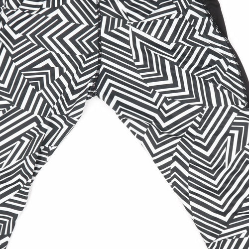 Atmosphere Womens Black Striped  Cropped Leggings Size 14 L19 in