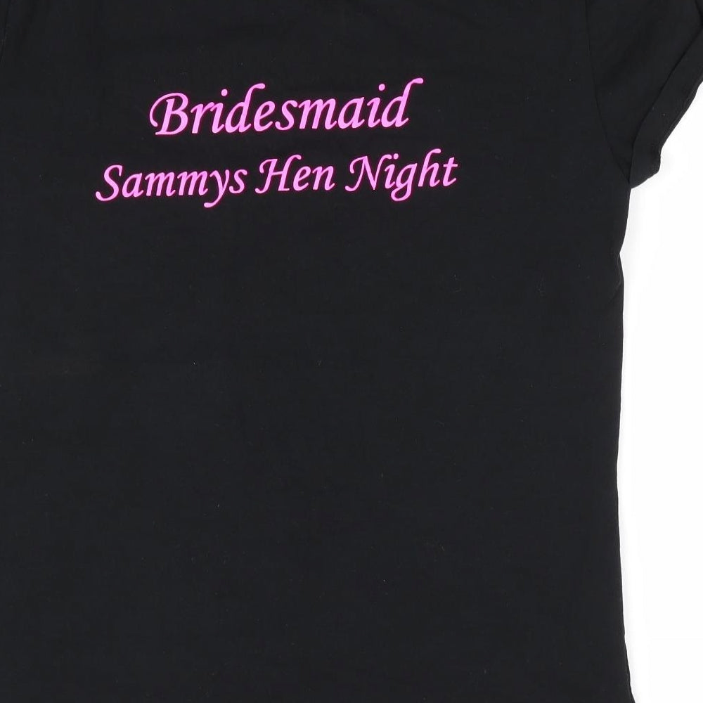 H&H Womens Black   Basic T-Shirt Size 14  - Sammys Hen Night