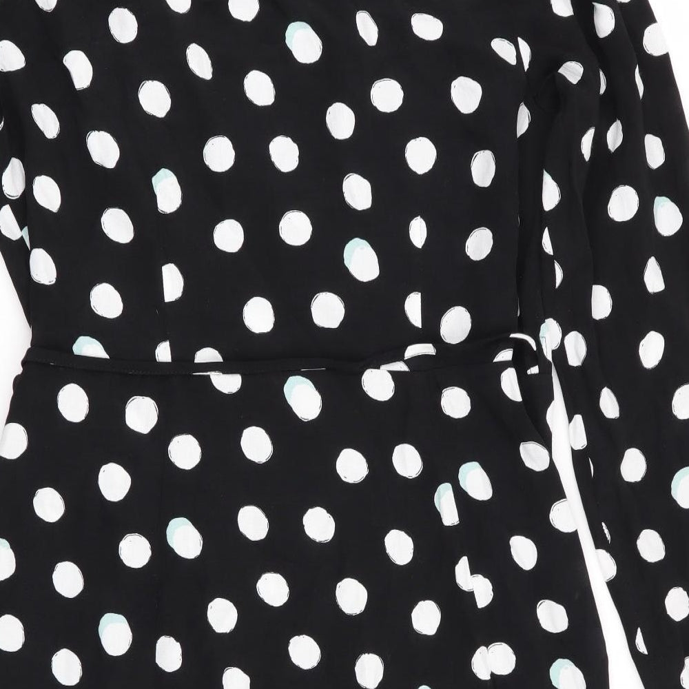 Topshop Womens Black Polka Dot  Wrap Dress  Size 12