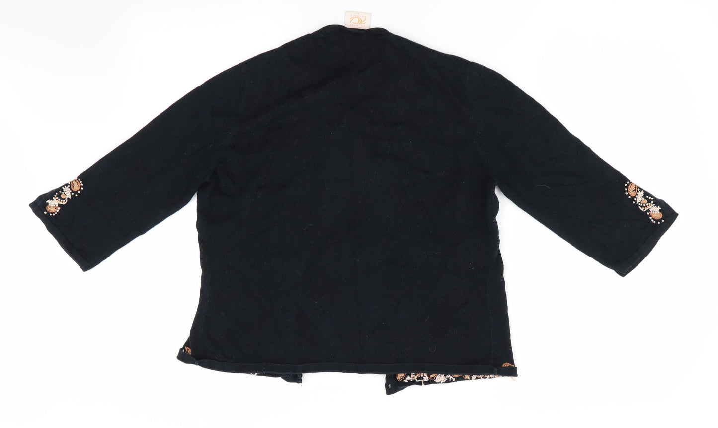 Country Casuals Womens Black Paisley  Cardigan Jumper Size S