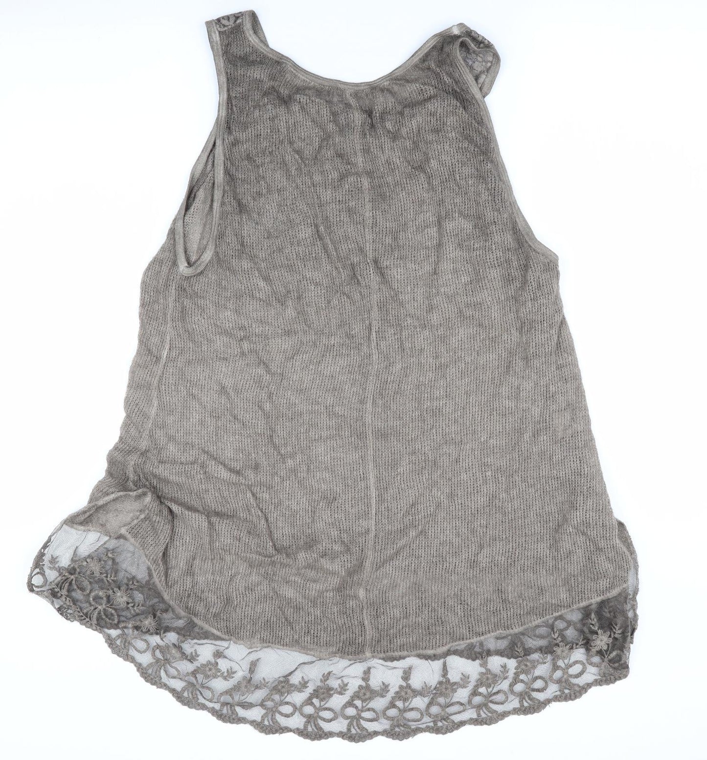 Preworn Womens Beige   Tunic Jumper   - Lace Trim