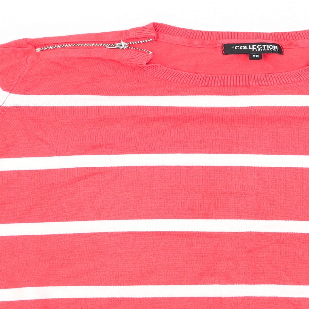 The Collection by Debenhams Womens Orange Striped  Pullover Jumper Size 20
