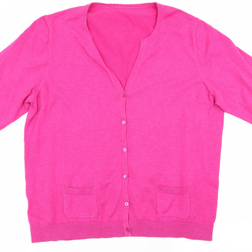 Preworn Womens Pink   Cardigan Jumper