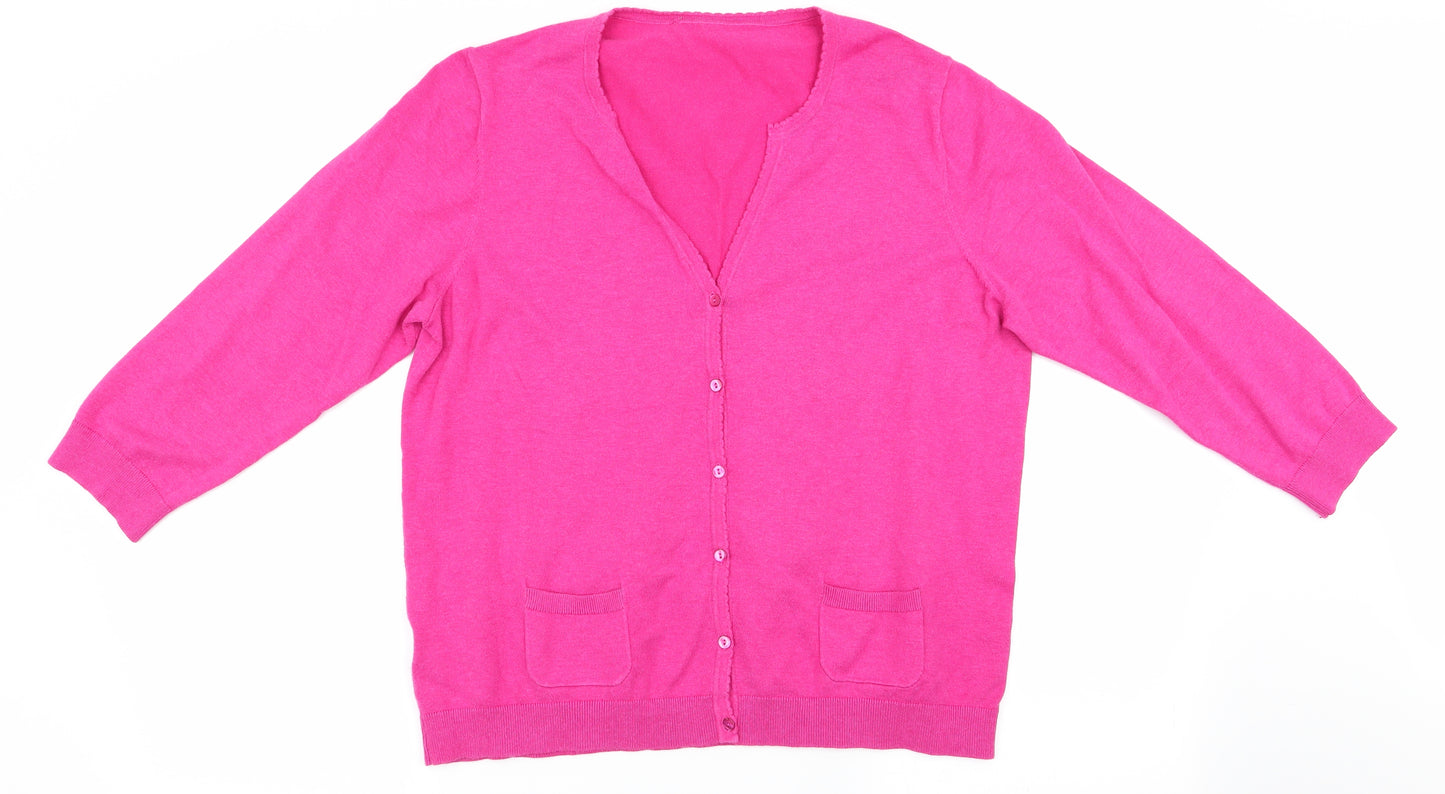 Preworn Womens Pink   Cardigan Jumper