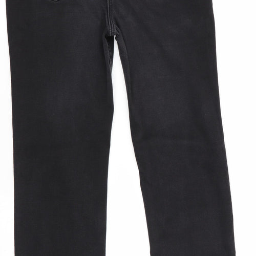 Marks and Spencer Womens Black   Straight Jeans Size 12 L29 in - Sparkle effect