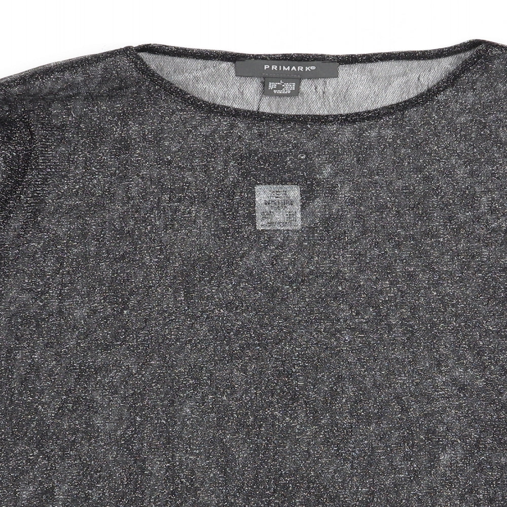 Primark Womens Black   Tunic Blouse Size L  - Glitter effect