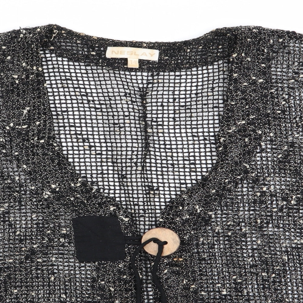 Neslay Womens Black Polka Dot  Cardigan Jumper