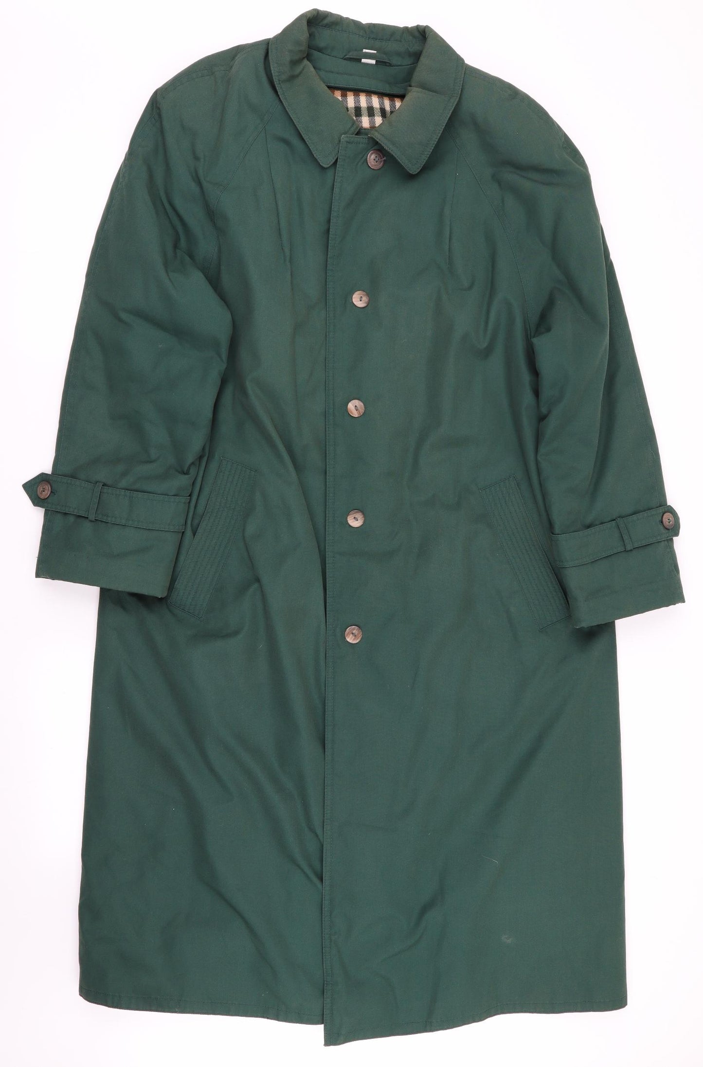 Preworn Womens Green   Trench Coat Coat Size 20  - Removeable lining