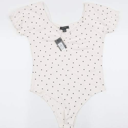 Primark Womens Ivory Geometric  Tunic T-Shirt Size M  - Body Suit