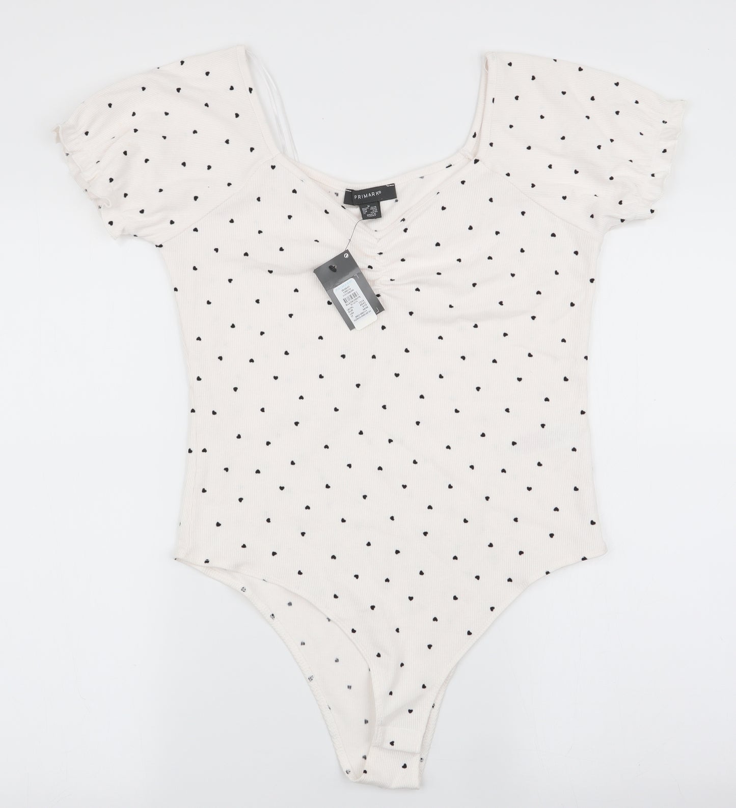 Primark Womens Ivory Geometric  Tunic T-Shirt Size M  - Body Suit