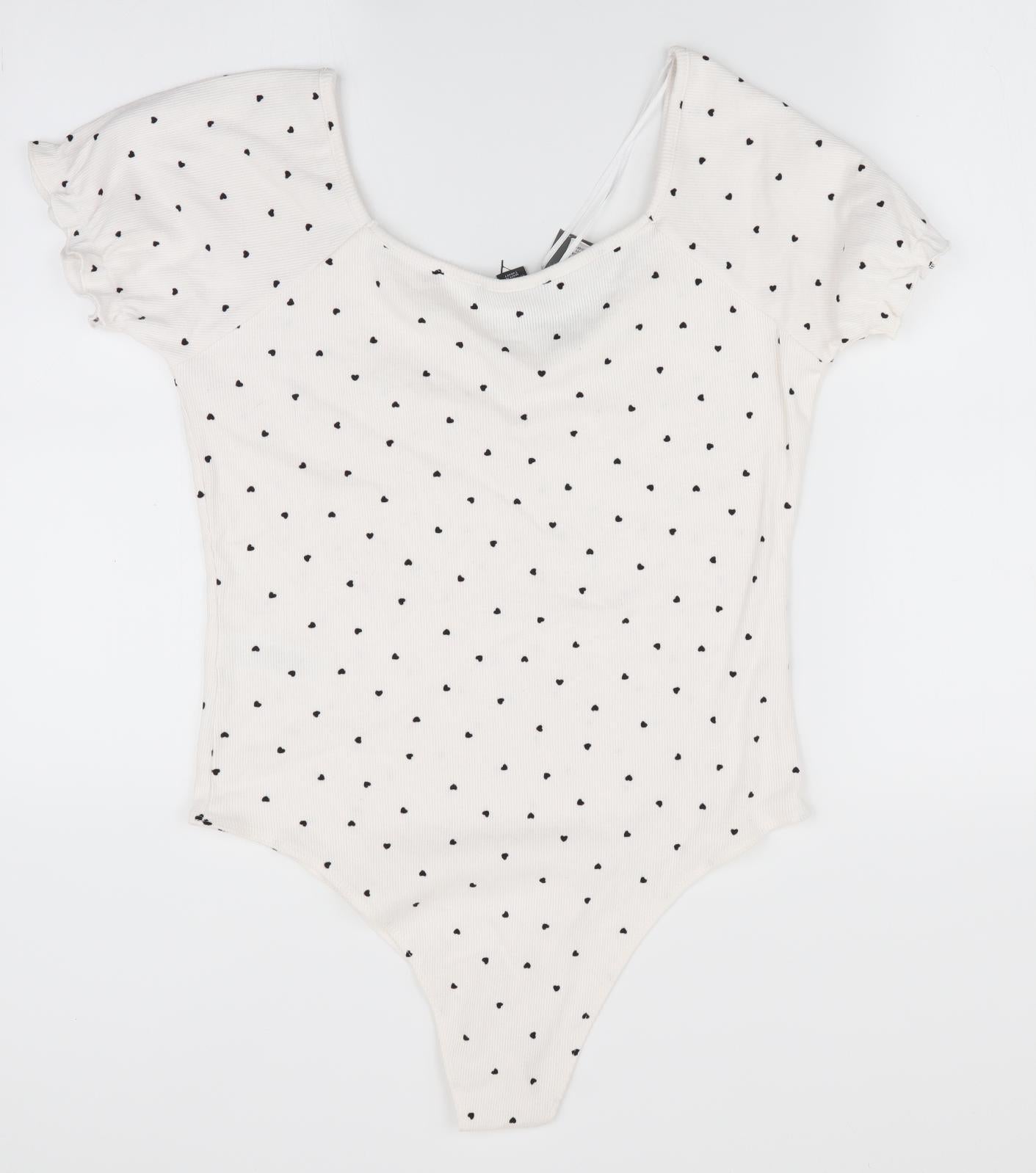 Primark Womens Ivory Geometric  Tunic T-Shirt Size M  - Body Suit