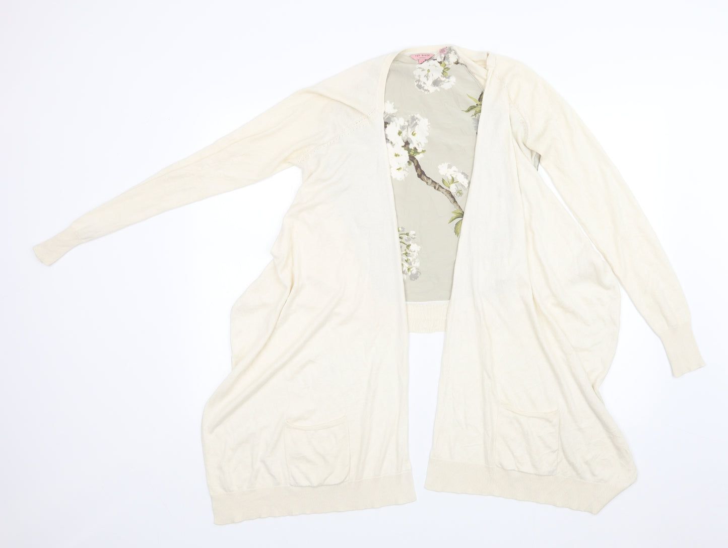 Ted Baker Womens Multicoloured Floral  Cardigan Jumper Size 4