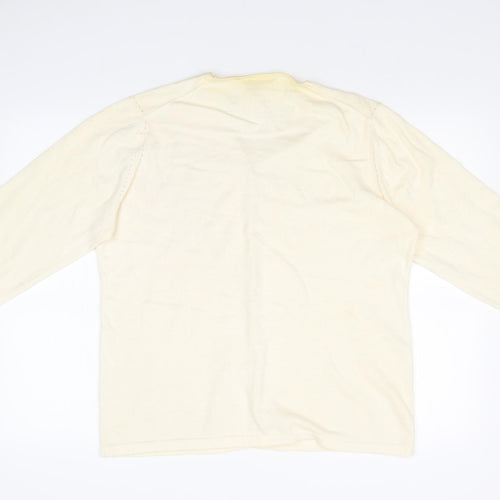 Liz Claiborne Womens White Floral  Cardigan Jumper Size XL