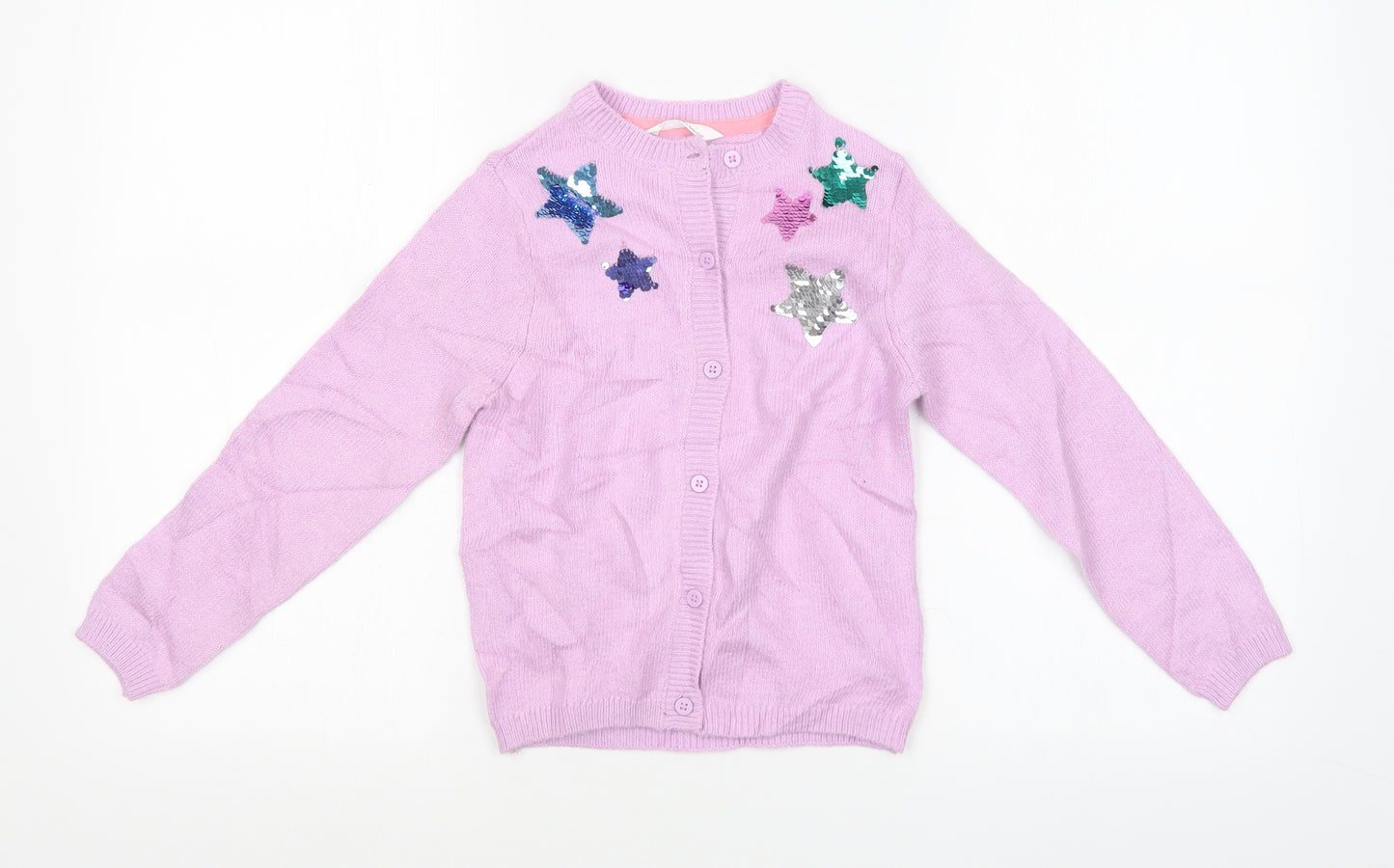 M&S Girls Purple   Cardigan Jumper Size 5-6 Years