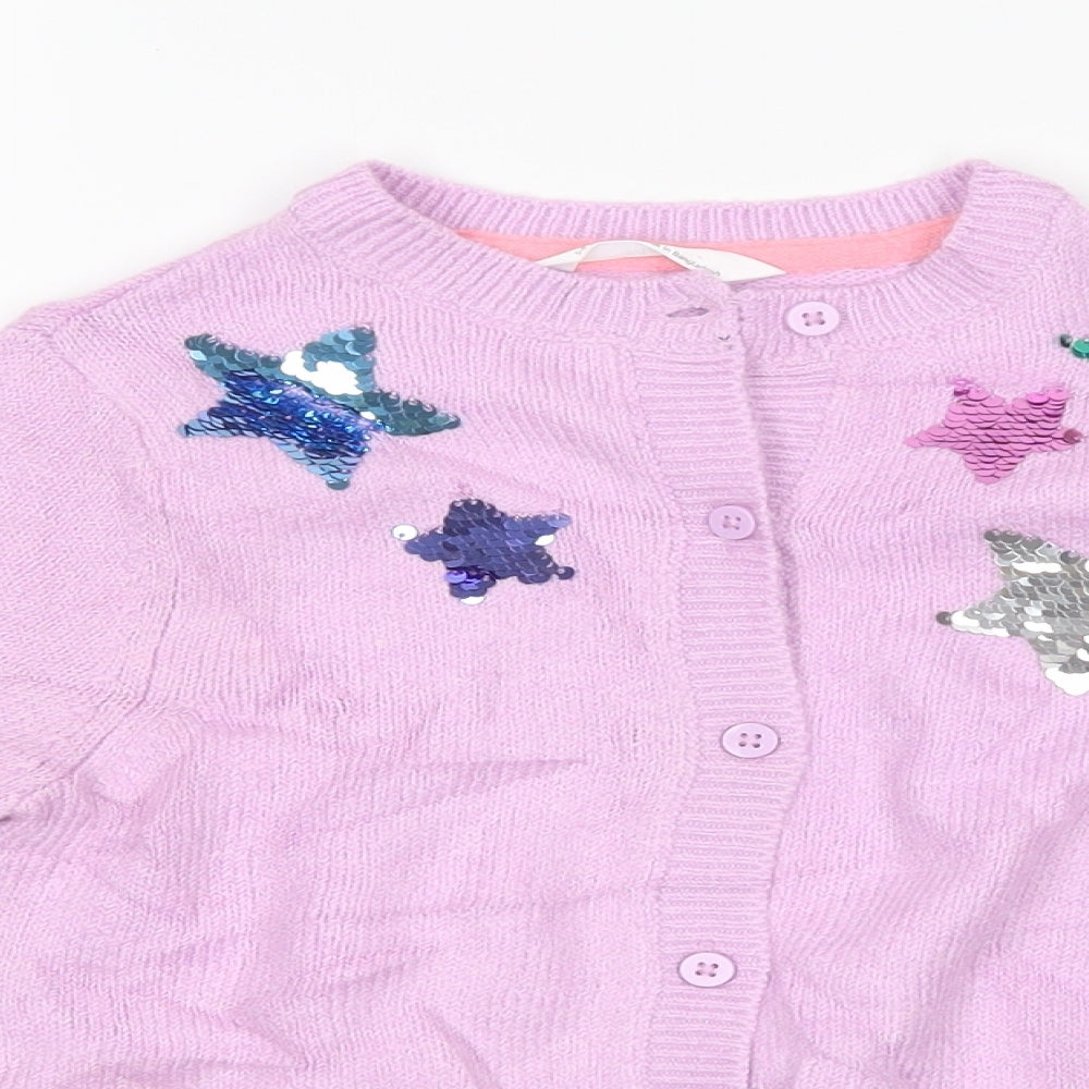 M&S Girls Purple   Cardigan Jumper Size 5-6 Years