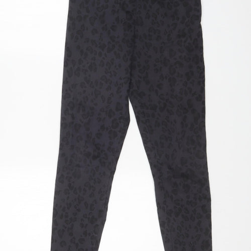 H&M Womens Grey Animal Print  Trousers  Size 12 L28 in