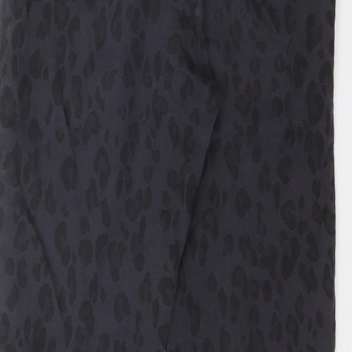 H&M Womens Grey Animal Print  Trousers  Size 12 L28 in