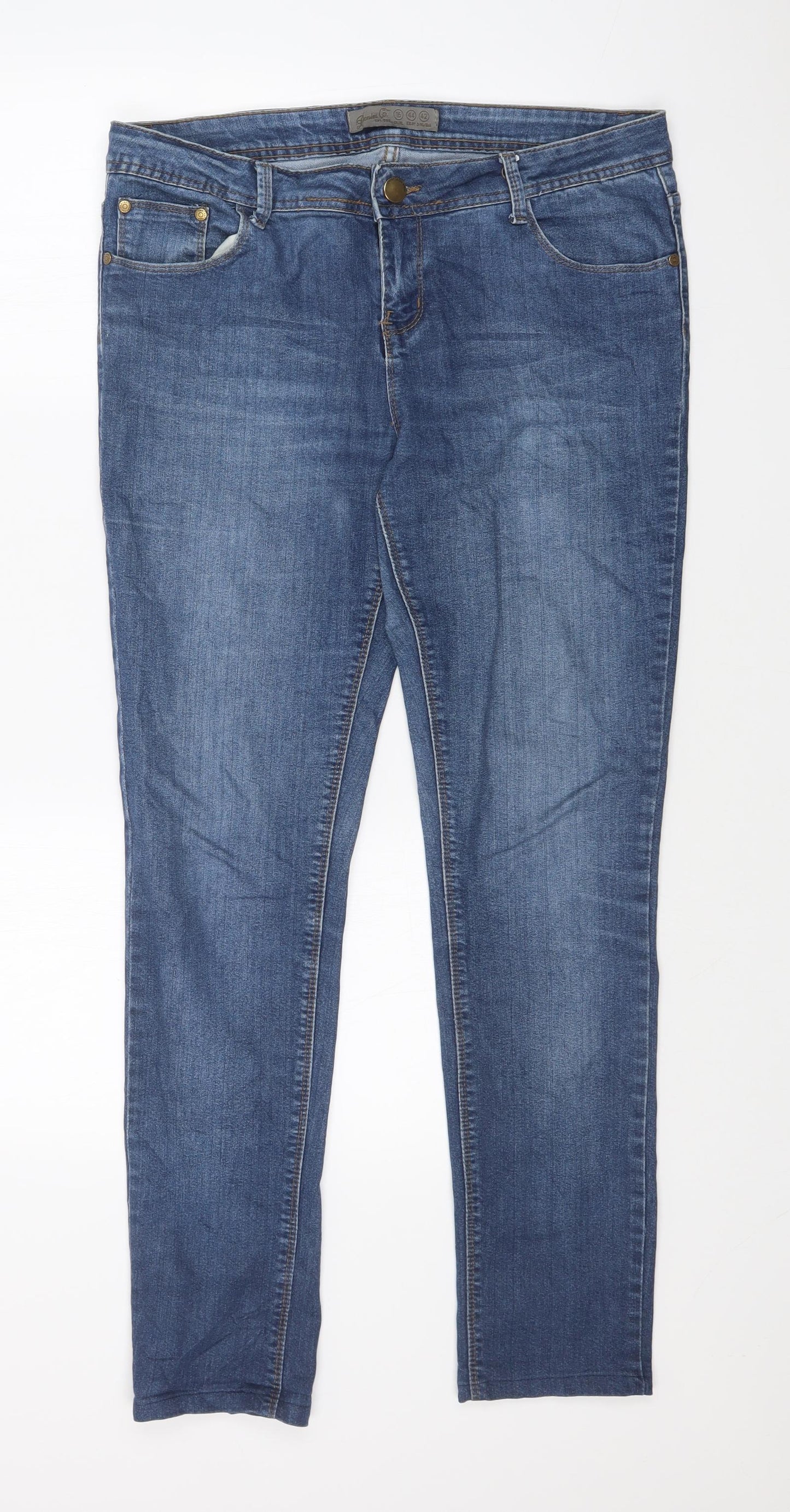 DENIM CO Womens Blue   Straight Jeans Size 16 L29 in