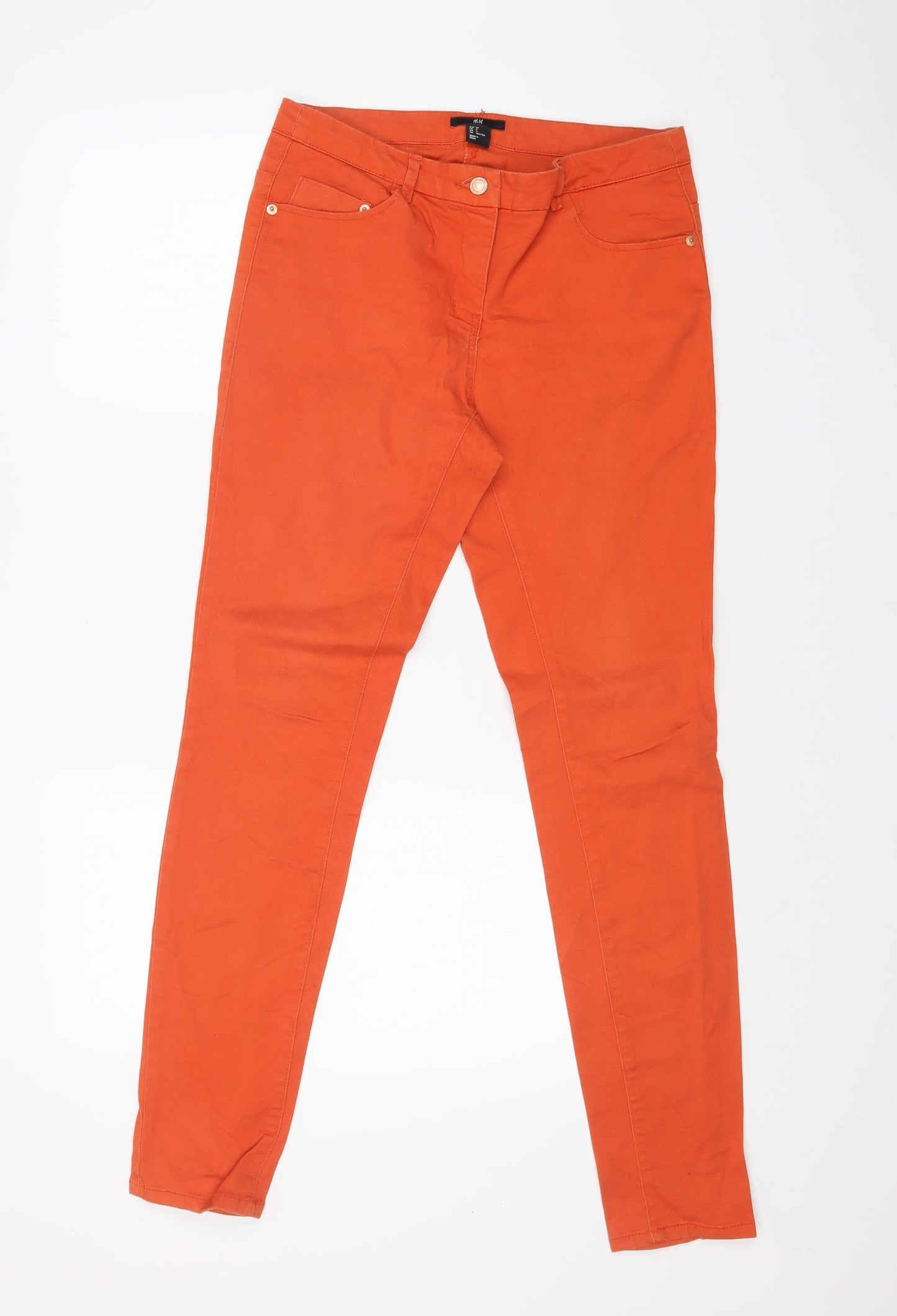 H&M Womens Orange   Skinny Jeans Size 10 L30 in