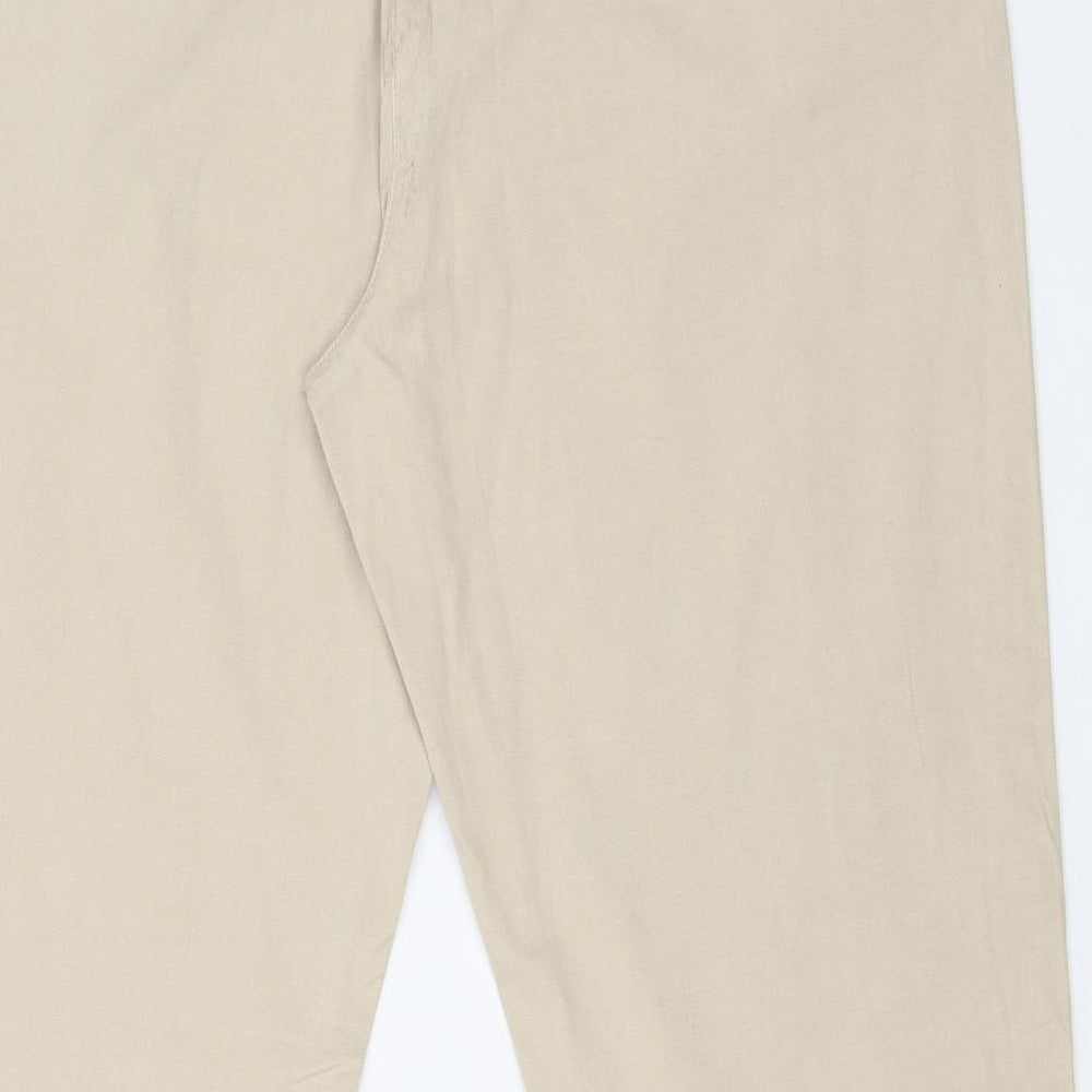 M&S Womens Beige   Chino Trousers Size 16 L29 in