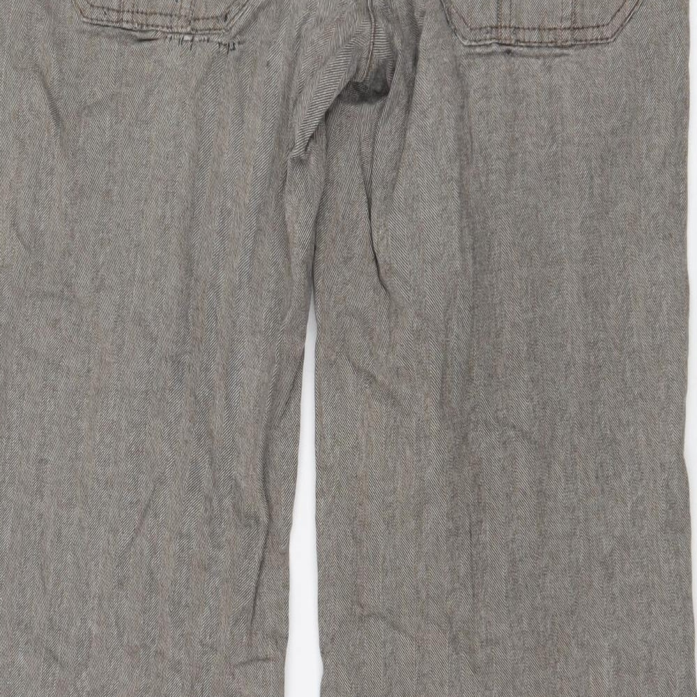 NEXT Womens Brown Striped  Trousers  Size 8 L28 in