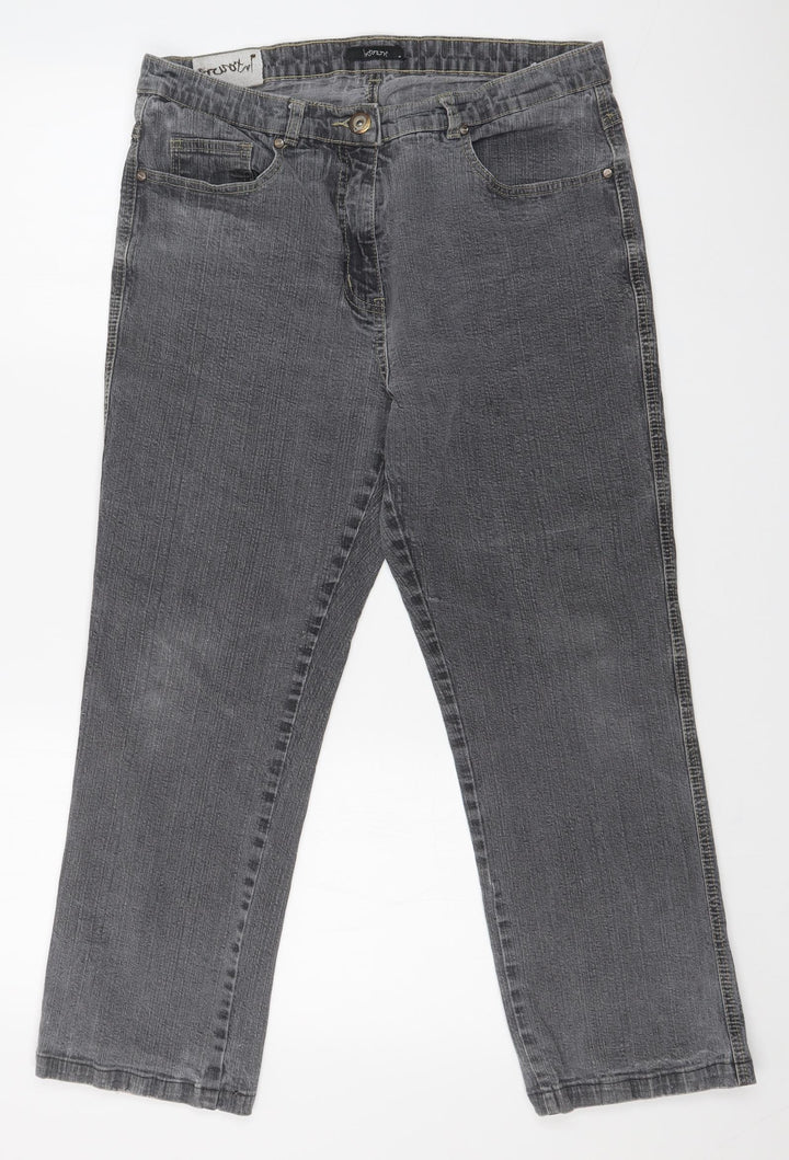 IN TOWN Womens Grey   Straight Jeans Size 32 in L24 in