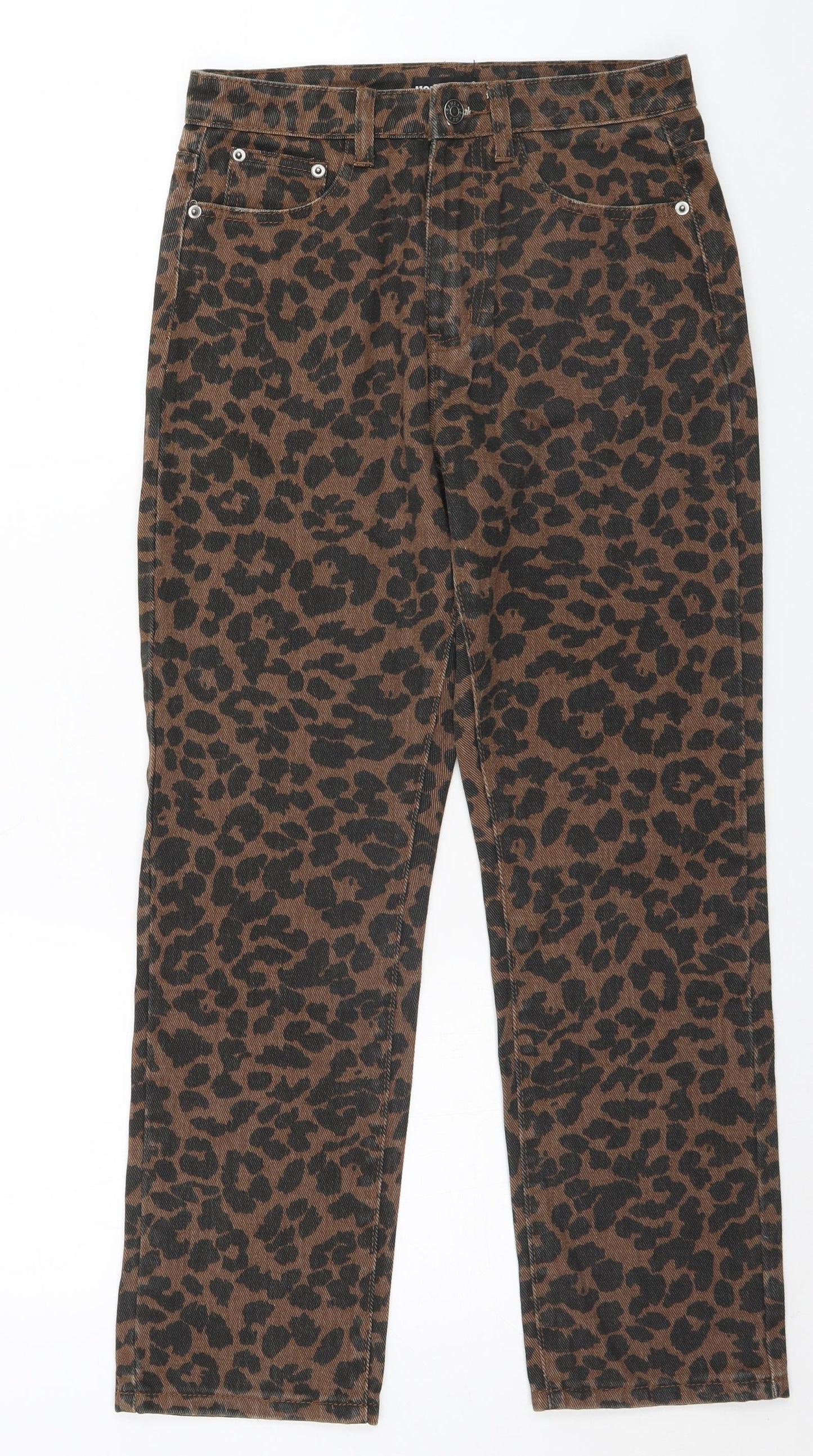 Momokrom Womens Brown Animal Print  Trousers  Size 6 L26 in