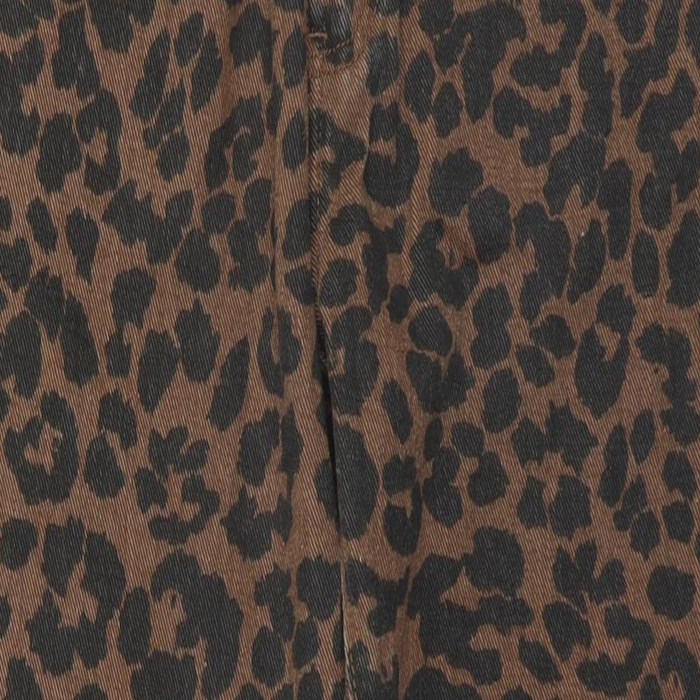 Momokrom Womens Brown Animal Print  Trousers  Size 6 L26 in