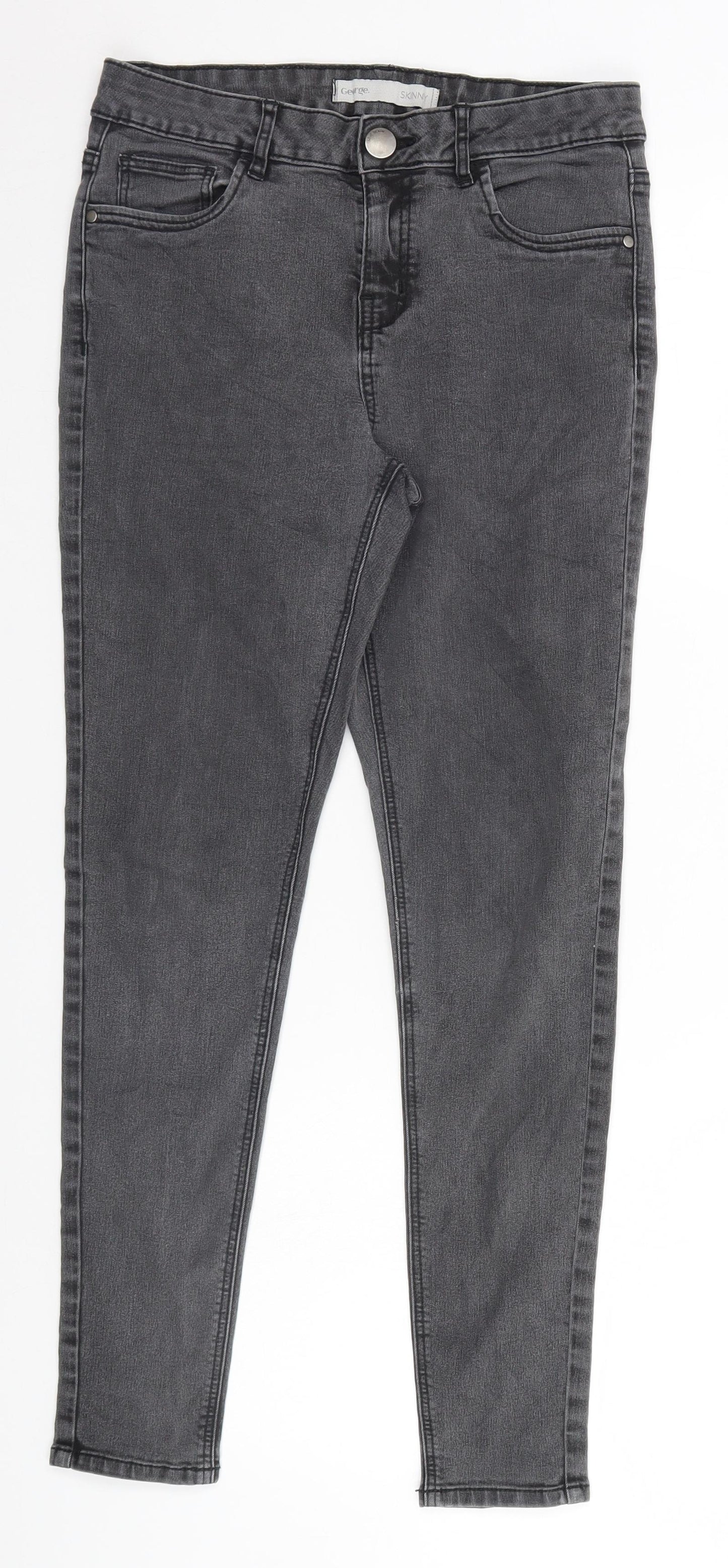 George Womens Grey   Skinny Jeans Size 12 L26 in