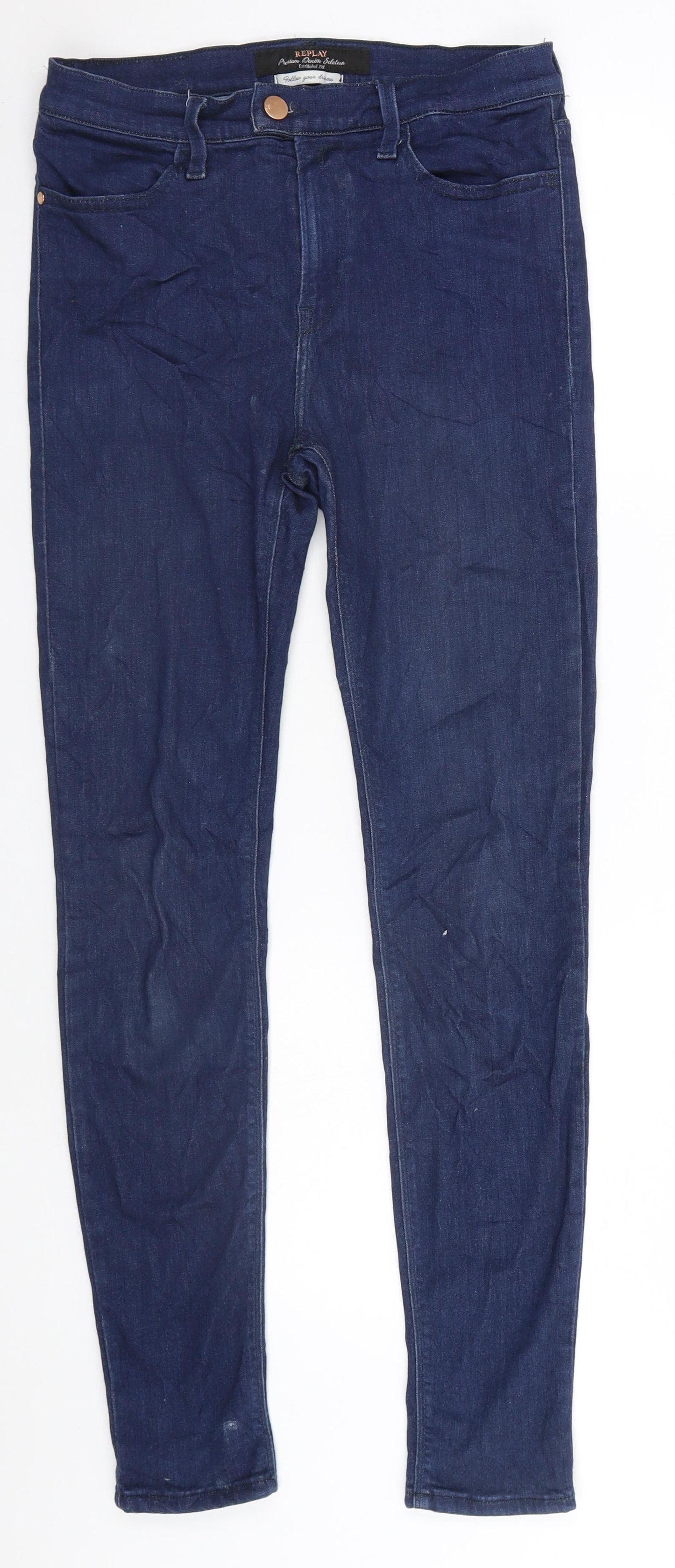 Replay Womens Blue   Straight Jeans  L28 in